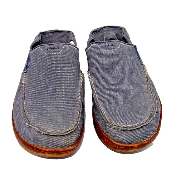 OLUKAI Puhalu Canvas Vintage Indigo Tan Size 10.5 - Picture 3 of 7
